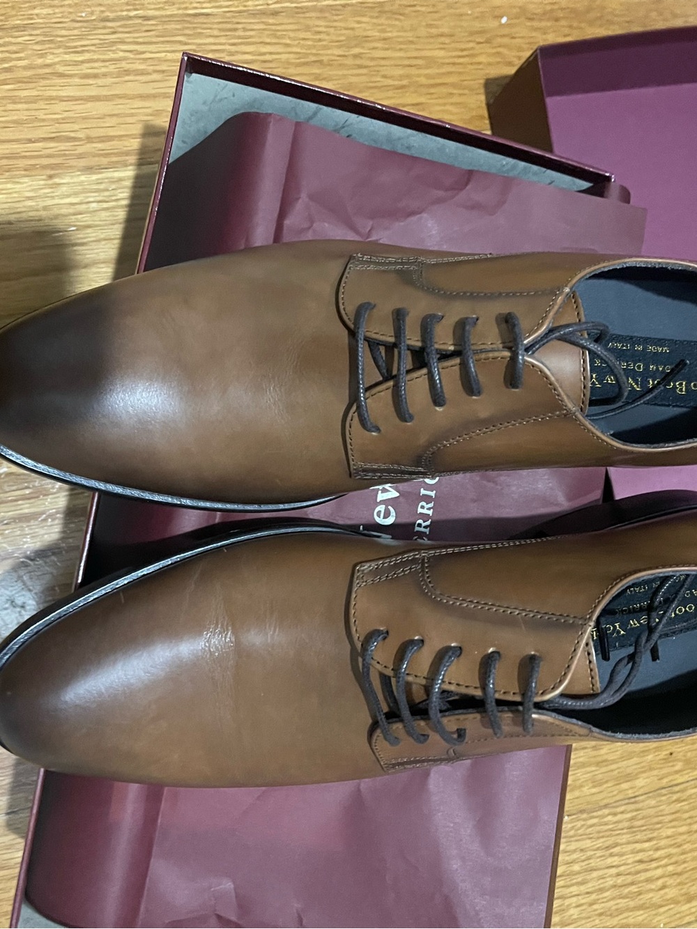 NEW To Boot NY Brown Leather Derby Lace-Up Shoes Sz 10.5